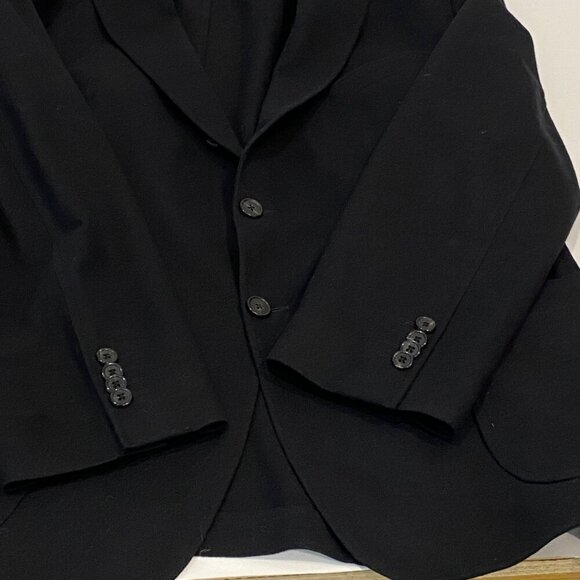 Scabal Black Wool Blazer Jacket Mens Size 54R Bespoke Made to Measure 3 Button - Picture 5 of 11